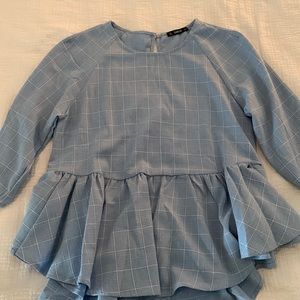 Shein: Long Sleeve Blue Blouse (Size Small)